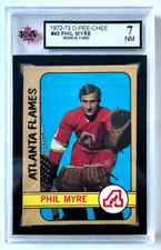 1972-73 O-PEE-CHEE NHL HOCKEY ROOKIE CARD #43 PHIL MYRE ATLANTA KSA 7 NM OPC/RC