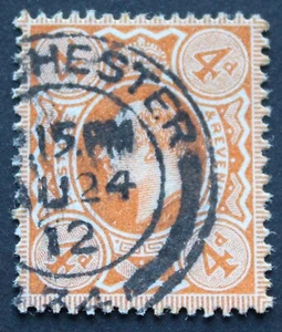 Großbritannien 1911 EVII Four Pence p15x14 SG 286 gebraucht - Bild 1 von 1