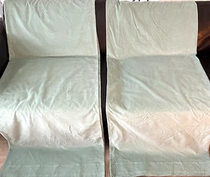 IKEA SANELA Sea Foam Green-Blue Velvet Curtains Drapes (2 Panels)  55x98" UNUSED - Picture 1 of 4