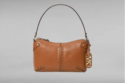 Bolso de Hombro Michael Kors Astor Cuero Tachonado Marrón Nuevo Sin Etiquetas $328 Foto 1 de 4