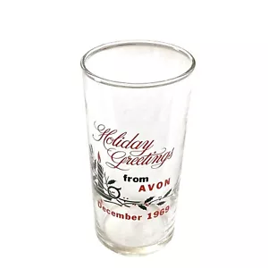 Vintage Holiday Greetings from Avon Dezember 1969 Barware Getränkeglas - Bild 1 von 4