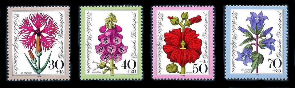 Germany: 1974 Flowers Semipostals (B512-B515) Mint - Image 1 of 1