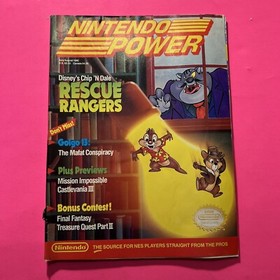 Revista Nintendo Power julio agosto 1990 Chip n Dale Rescue Rangers NES con p&oacute;ster