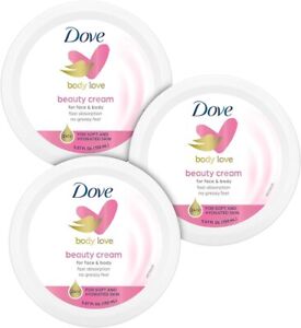 Dove Body Love Beauty Cream Face & Body (3) 2.53oz  FREE SHIPPING