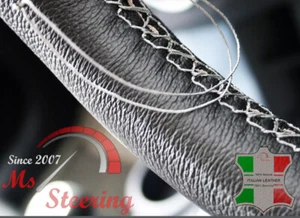 PARA CHRYSLER NEW YORKER 80-85 CUBIERTA VOLANTE CUERO NEGRO, PUNTADA GRIS - Imagen 1 de 2