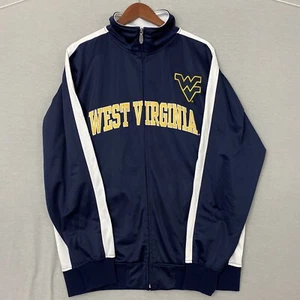 WVU West Virginia University Mens Jacket Sz XLT Navy Full Zip Football Athletic - Picture 1 of 12