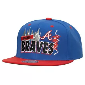 MENS MITCHELL & NESS MLB BUZZ SNAPBACK COOP BRAVES - BLUE - Picture 1 of 3