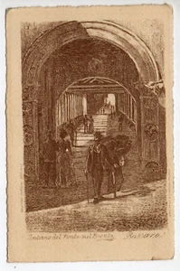 BASSANO CARTOLINA PONTE SUL BRENTA ANIMATA VIAGGIATA FINE 1800 PRIMI 1900 - Foto 1 di 2