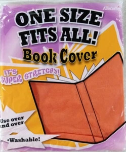 Fabric Book Covers One Size Fits All Stretchable Reusable Orange - Picture 1 of 3