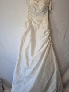Imoda Ivory Sweetheart Ruched Simple Elegant Train Wedding Dress Sz 10 - Picture 1 of 11