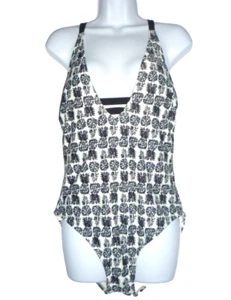 Shade & Shore Women's Ribbed Strappy One Piece Swimsuit - Size 10 - Picture 1 of 4