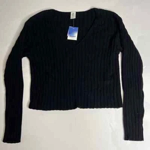 BP Adult Sweater Medium Black V-Neck Long Sleeve Pullover Knit Women's - Picture 1 of 3