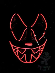 ROJO NEÓN Diente Agudo EDC EDM Rave Fiesta Festival Hecho a Mano Halloween Disfraz Máscara - Imagen 1 de 2