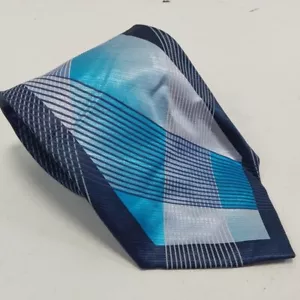 Steven Land Herrenkrawatte blau gestreift kariert 62 - Bild 1 von 3