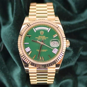 Rolex Day Date Green Fluted Yellow Gold Presidential MINT COMPLETE SET 228238 - Picture 1 of 22