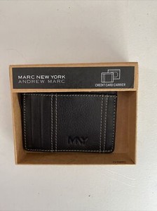 marc New York Credit Card Carrier Black leather card holder New In Box Wallet