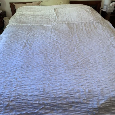 Juego de edredón matouk king blanco texturizado cierre de cremallera? Pantalla nueva sin etiquetas Foto 1 de 4