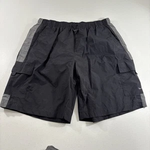 Vintage Nike Shorts Herren XXL Blk Gefüttert Badehose Strand Cargo Taschen Baggy Y2K - Bild 1 von 9