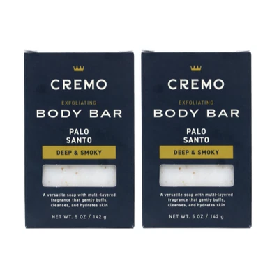 2 Pack Cremo Exfoliating Body Bars, Palo Santo, Lava Rock & Shea Butter, 5 oz