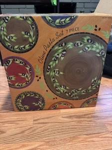 Gates Ware by Laurie Gates 7-teiliges Oliven-Nudelschalen-Set offene Box neu - Bild 1 von 4