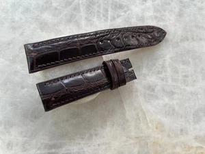 20 mm/18 mm braun Alligator Krokodildruck Leder Uhrenarmband Band - Bild 1 von 1