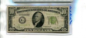 1928 B $10 CHICAGO ILLINOIS CURRENCY LGS NOTE FINE 5623T - Picture 1 of 1