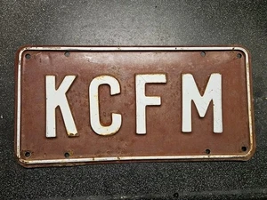  Vintage KCFM License Plate - Radio / News / Media Station 1960's - Picture 1 of 9