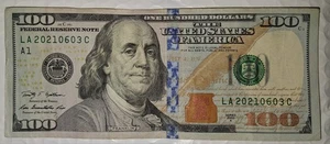 $100 Dollar Bill Birthday/ Anniversary Note 2021 06 03, June 3rd OR Mar 6th 2021 - Picture 1 of 4