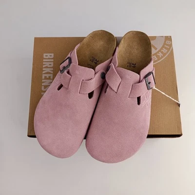 Birkenstock x Stussy Boston Clog Dusty Pink Suede Unisex Wide EU 37-45 - Image 1 of 4