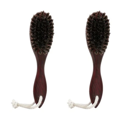 2X Horse Hair  Hair Beard Brush Hair Comb Wooden Handle  Curved Comb Men9073 - Image 1 of 4