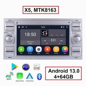 Autoradio CarPlay für Ford Transit Kuga Fiesta C/S-Max GPS Sat Navi mit BT 4+64G - Picture 1 of 14