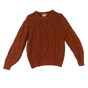 Vintage 80s Banana Republic Linen Blend Sweater Unisex L Red Chunky - Picture 1 of 11