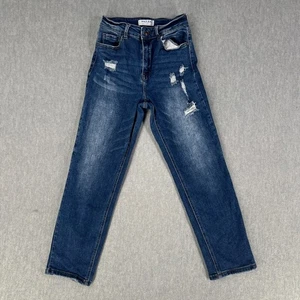 Wachsjeans Skinny Jeans Damen Blau Denim Distressed Mid Rise 5-Pockets 24Wx27L - Bild 1 von 13
