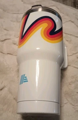 Taza de viaje de acero inoxidable Aldi Gear 2023 28,74 OZ doble pared blanca arco iris caw Foto 1 de 4