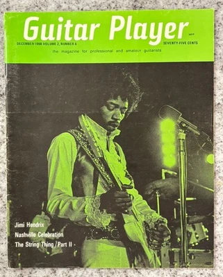 VTG Guitar Player Magazine Dec 1968 Jimi Hendrix Cover VG  Rare  Vol 2, No 6 - Image 1 of 4