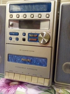 Vtg Philips MC-128/37 Micro Bookshelf AM/FM Stereo System Tuner CD Player - Picture 1 of 4