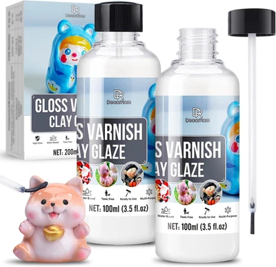 200Ml Glasur Für Ton Lufttrocknend - Air Dry Clay Glaze, Glanzlack Für Modellier - Bild 1 von 4