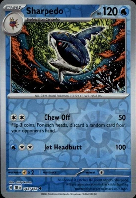 Sharpedo Reverse Holo Uncommon SV05: Temporal Forces 043/162 NM - Image 1 of 2