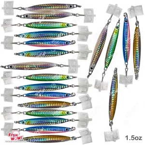 20pcs 5-color set 1.5oz Colt Sniper jig 42g Vertical jig w/ 3561D-DT MUSTAD Hook - Picture 1 of 11