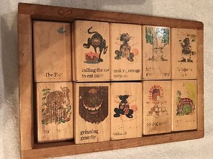 CAJA DE MADERA de colección que contiene 18 bloques de vivero de madera; pesa 5 libras; ¡ver fotos! - Imagen 1 de 12