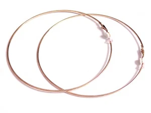PENDIENTES GRANDES DE ARO DE 4 PULGADAS 100 MM DELGADOS ORO ROSA SIN PERFORAR  - Imagen 1 de 3