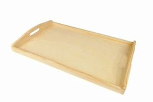 Wooden tray serving bed breakfast coffee 35 x 25 cm Natural Wood - Picture 1 of 6