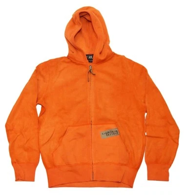 $398 Ralph Lauren RRL Men Hooded Hoodie Full Zip Sweatshirt Hunting Orange Small - Image 1 of 3