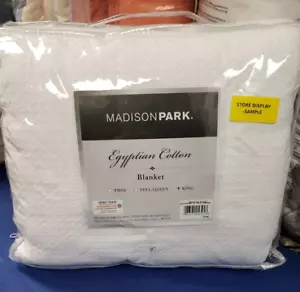 Madison Park Egyptian Cotton King Blanket White - Picture 1 of 6
