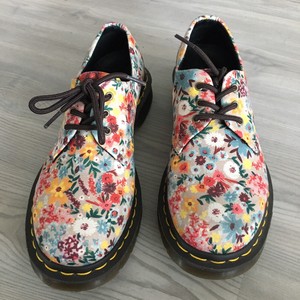 Dr. Martens Leather Upper Floral Flats 