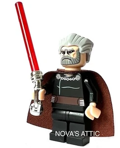 Star Wars Count Dooku Minifigure with Chrome Curved Lightsaber