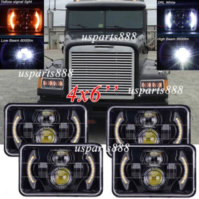 4x 4X6" LED Headlights HI-LO Beam Fit Freightliner Classic FLD120 XL Semi Truck - Image 1 of 4