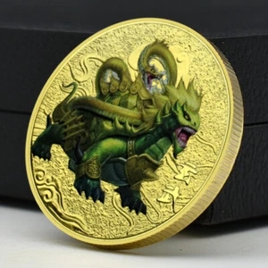 Medalla Conmemorativa Tortuga Negra China Animal Mitológico Antigua Bestia - Imagen 1 de 12