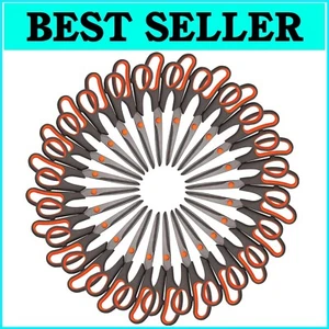 Ergonomic 24-Pack Titanium Scissors - Ambidextrous & Ultra-Sharp Precision - Picture 1 of 9