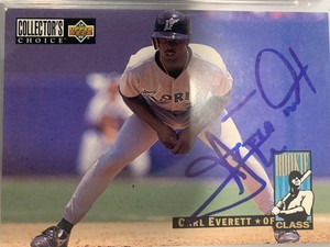 Carl Everett 1994 Upper Deck Collector’s Choice Autographed Card Marlins